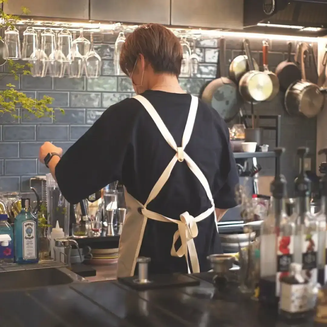 親子エプロンセット 無地 男女兼用 シンプル 動きやすい 丈夫 キッズ おそろい ベージュ [+salt (プラスソルト)] 【013S064】