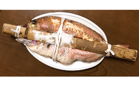 鯛の浜蒸し（約40cm  1.3kg） 魚貝類 魚介類 蒸し鯛 正月料理 進物用 縁起物 お祝い イベント 食べ物 食材 魚 魚料理 加工品 魚の加工品 