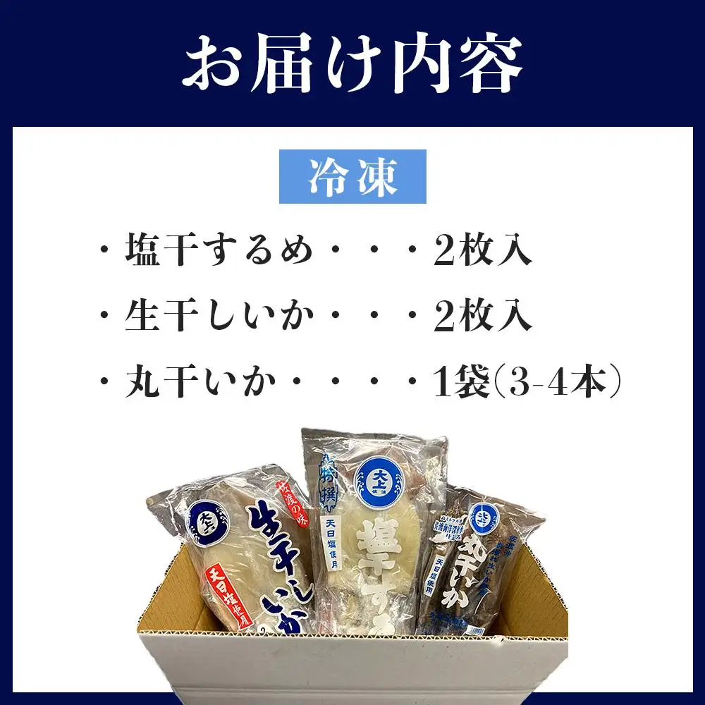 干物 イカ 佐渡沖産 3種 イカづくしセット1