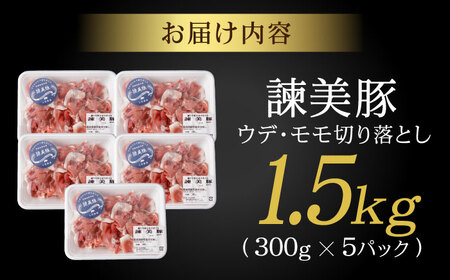 諫美豚切り落とし(ウデ、モモ) 1.5kg(300g×5) / 豚肉 ぶたにく 切り落とし スライス パック 小分け / 諫早市 / 株式会社土井農場 [AHAD061]
