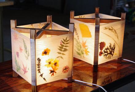 【繭灯り夢工房】シルクと押し花のランプシェードづくり体験　[0027-0007]