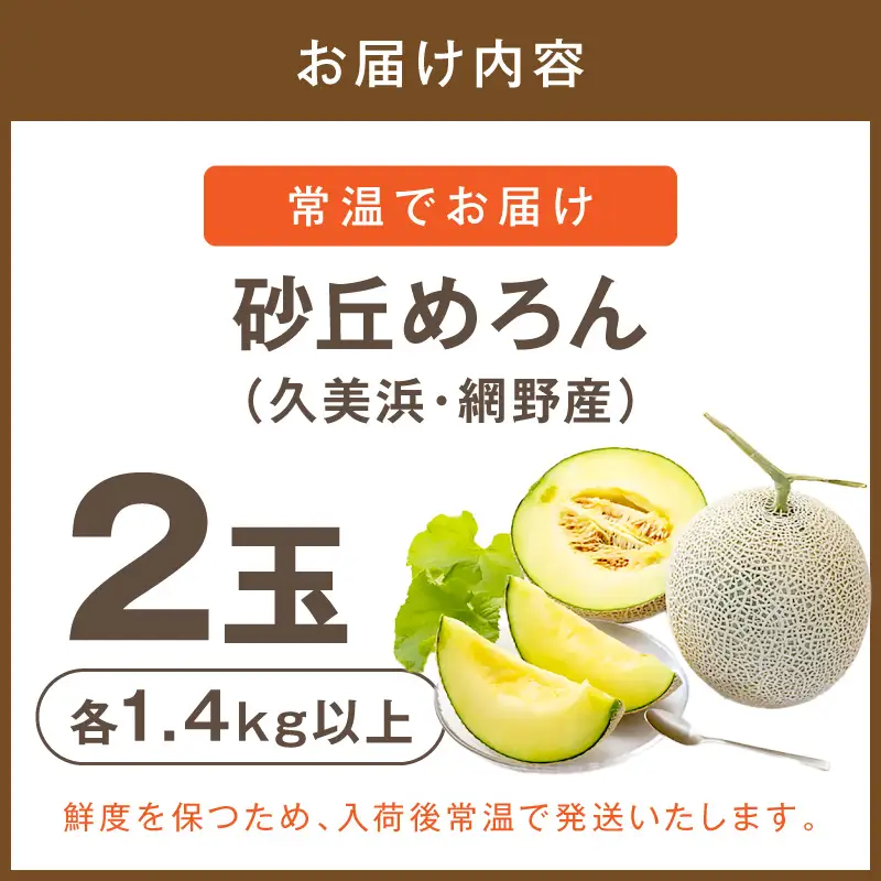 【メロン】砂丘メロン 2玉（2026年7月下旬～発送）