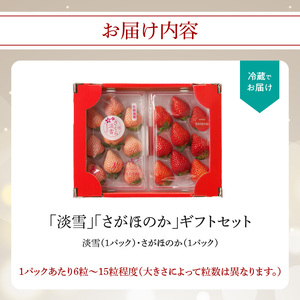 玄海町産白いちご「淡雪」と「さがほのか」ギフトセット｜食べ比べ 白苺 果物 フルーツ 旬【D009】