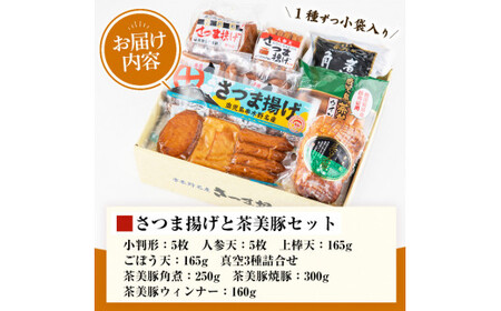 串木野名産 さつま揚げと茶美豚セット（さつま揚げと焼豚・角煮・ウィンナー合計8パック）【00-020-03】