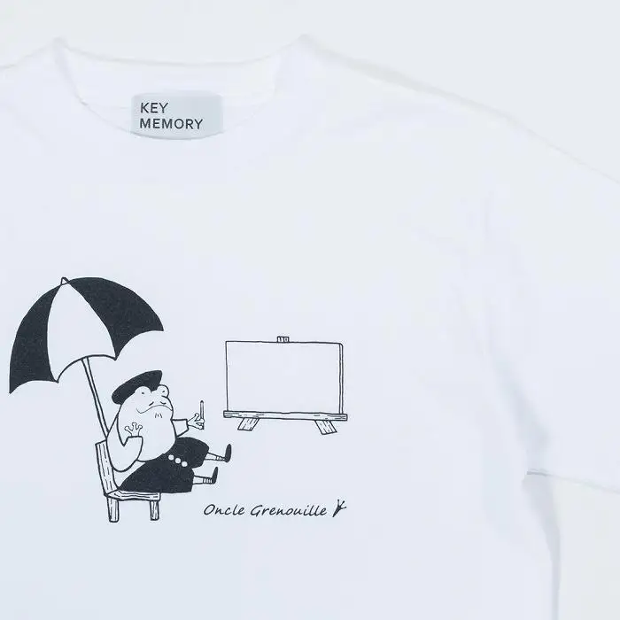 《3》【KEYMEMORY鎌倉】GrenouilleイラストTシャツ WHITE