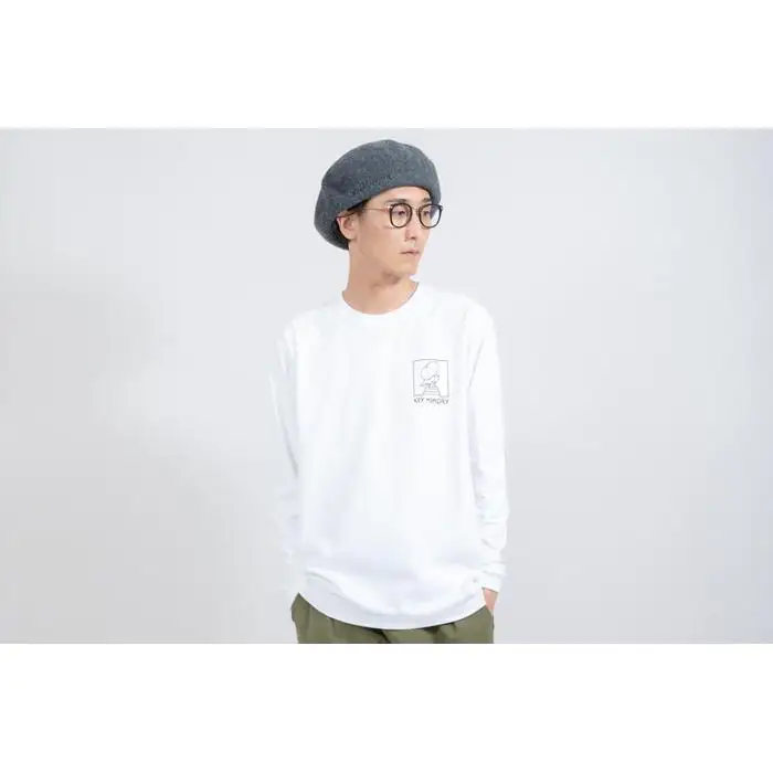 《3》【KEYMEMORY　鎌倉】ウィンドーイラストロングTシャツ　WHITE