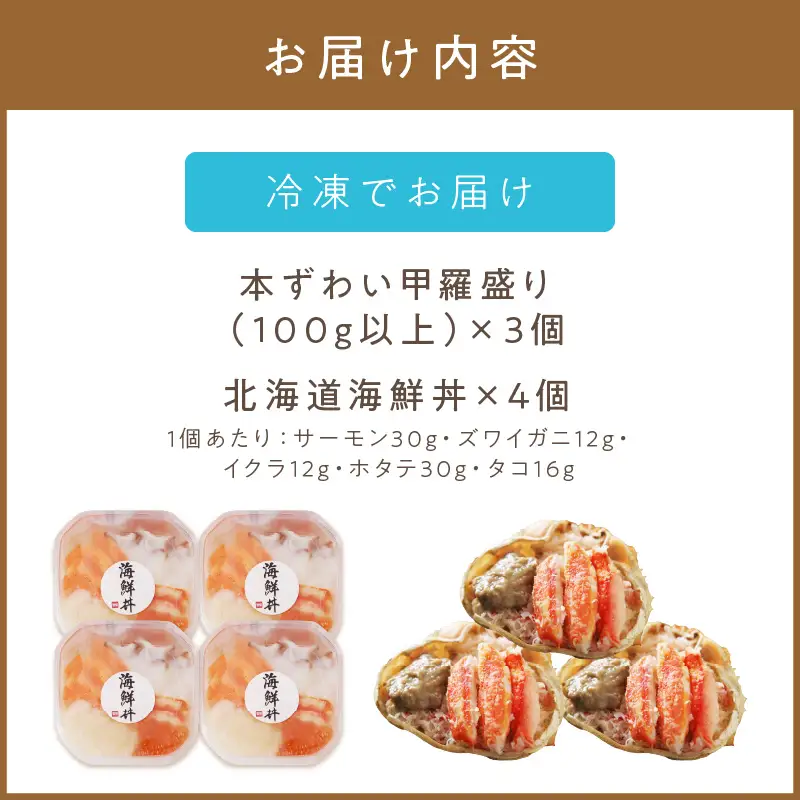 カニカニ海鮮セット ( かに カニ 蟹 海鮮 海鮮丼 魚 甲羅盛り カニ味噌 魚介類 セット )【094-0111】