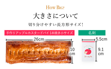 手作りアップルカスタードパイ 1本焼き小サイズ (26×10cm・1個) ふるさと納税 福知山市 人気 スイーツ アップルパイ 菓子 誕生日 お祝い ギフト りんご リンゴ 林檎 お食い初め お取り寄せ お中元 お歳暮 母の日 贈り物 【fc-CF004】【アップルパイの店 シャルム】