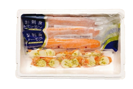 お刺身トラウトサーモン2.5kg＆スモークサーモンのカプレーゼ1.2kg D-09032