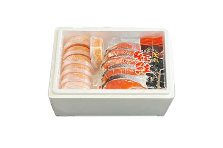 いくら醤油漬100g×7P、紅鮭5切×7P D-76003
