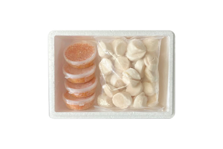 いくら醤油漬け100g×4P、ほたて貝柱500g×2P D-76007