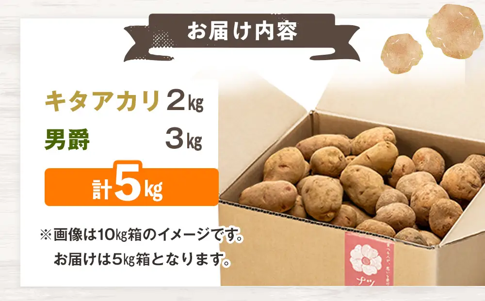 【先行予約】秋の旬 じゃがいも２種食べ比べ ５kg ピンクの八百屋〜ナツやさい〜  | 北海道津別町