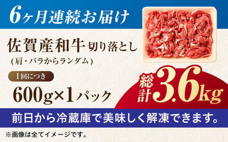 定期便6回 訳あり 切り落とし 600g きりおとし ブランド牛[FDB028]