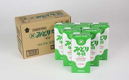  みどり牛乳 牛乳 ミルク 乳飲料 乳製品 ロングライフ商品 長期保存 常温 ／ LLみどり牛乳 1000ml×6本＜108-040＞