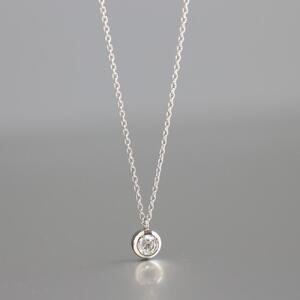 プラチナ900【ラボグロウンダイヤモンドネックレス】0.2ct クラシカルなふくりん留め 長さ40cm LAB-PT900-004 ネックレス