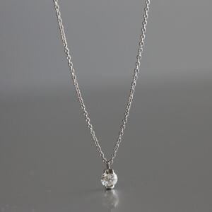 プラチナ900【ラボグロウンダイヤモンドネックレス】0.2ct 個性的な挟みこみデザイン 長さ40cm LAB-PT900-009 ネックレス