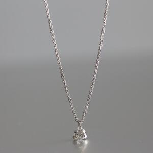 プラチナ900【ラボグロウンダイヤモンドネックレス】0.2ct 上品な3点留めデザイン 長さ40cm LAB-PT900-010 ネックレス