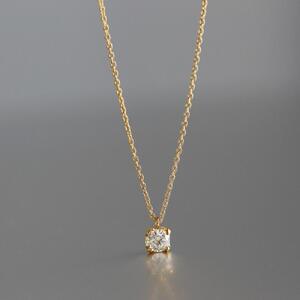 K18イエローゴールド【ラボグロウンダイヤモンドネックレス】0.2ct 4点留めデザイン 長さ40cm LAB-K18-005 ネックレス