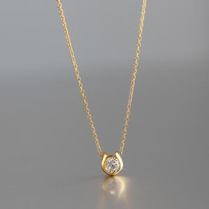 K18イエローゴールド【ラボグロウンダイヤモンドネックレス】0.2ct 馬蹄ばていデザイン 長さ40cm LAB-K18-006 ネックレス