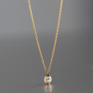 K18イエローゴールド【ラボグロウンダイヤモンドネックレス】0.2ct 挟みこみデザイン 長さ40cm LAB-K18-009 ネックレス
