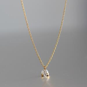 K18イエローゴールド【ラボグロウンダイヤモンドネックレス】0.2ct 3点留めデザイン 長さ40cm LAB-K18-010 ネックレス