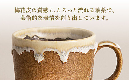 【美濃焼】RINPEN-鱗片- マグカップ＆小皿 セット ブラウン 【ヤマカ斎木製陶所】食器 豆皿 コーヒーカップ ティーカップ マグ おつまみ皿 薬味皿 ティータイム ブラウン 茶 おしゃれ レンジ対応 食洗機対応 送料無料 [MEQ004]