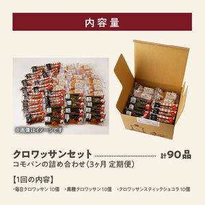 【3ヶ月定期便】【賞味期限60日間】コモパン　ふるさとクロワッサンセット（計90個）／災害用備蓄パン 保存食パン 非常食 防災グッズにも [014K14-T]ロングライフパン 買い置きパン 朝食パン おやつパン