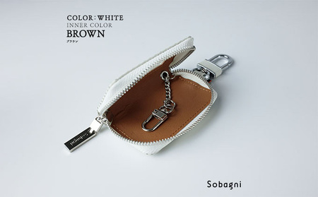 エシカルレザーSobagni スマート キーケース シングル 雑貨 小物 シンプル スッキリ 水や汚れに強い 傷に強い お手入れ不要 高耐久 丈夫 長持ち  レッド