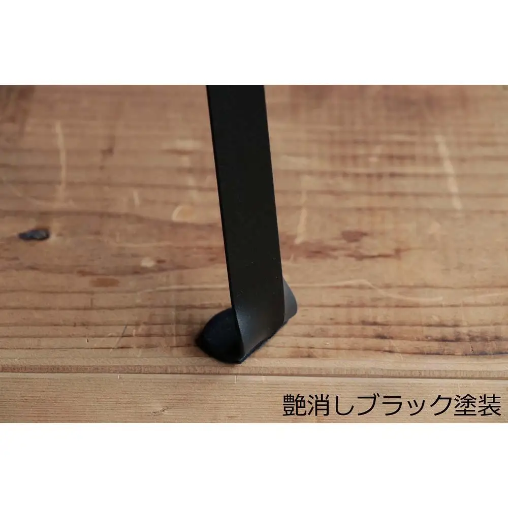 カウンターチェア(SEAT300)木材：ホワイトオーク材×フレーム：2液ウレタン塗装　艶消し黒 アンティーク風インダストリアルアイアン