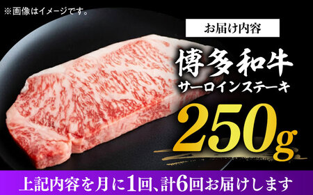 【全6回定期便】【厳選部位使用！】博多和牛A4以上サーロインステーキ250g×1枚 牛肉 肉 [ABBP046] 