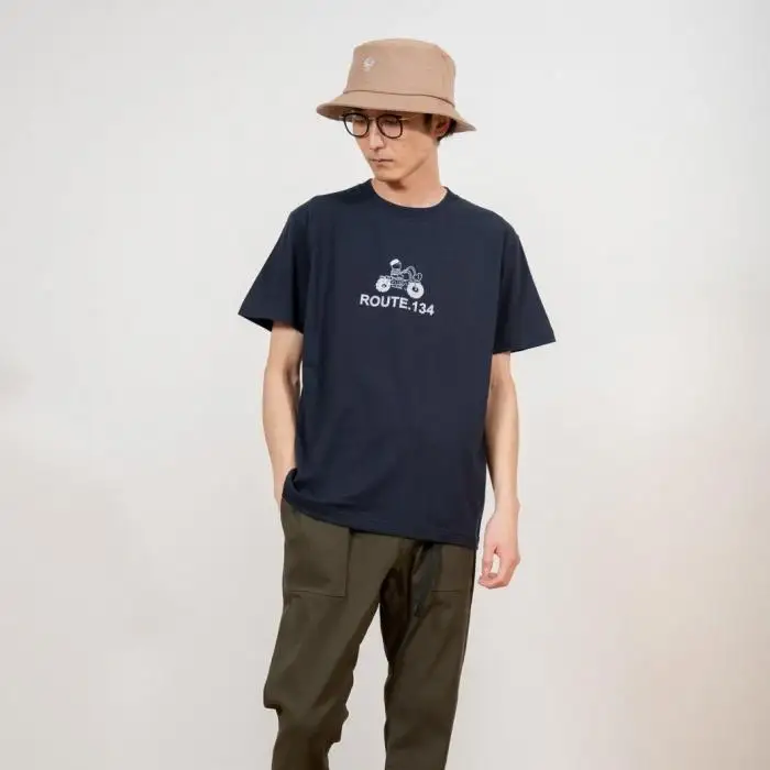 《0》【KEYMEMORY 鎌倉】ルート134イラストTシャツ NAVY
