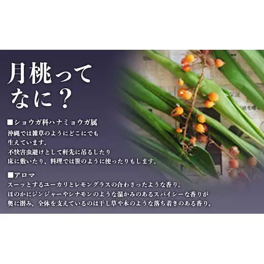 100%⽯垣島の⽉桃の⾹りで作ったアロマキャンドル MU-1 