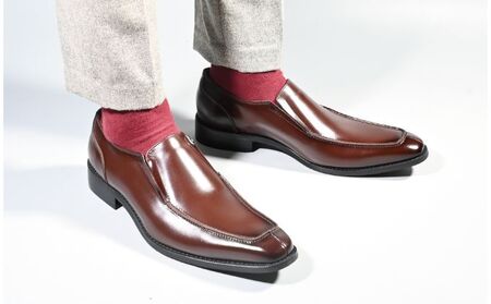 ビジネスシューズ　幅広　AS 581 BR【ブラウン】 ファッション ファッション小物 靴 日本製 社会人 メンズ 男性用 紳士靴 牛革 ロングノーズ スタイリッシュ  25.5cm