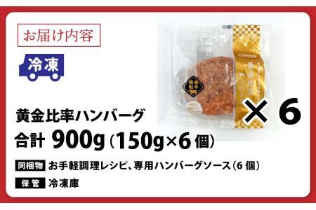 黄金比率ハンバーグ　6個セット [A-015004] / ハンバーグ