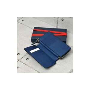 本革 藍染め 絞り財布 Indigo-W409