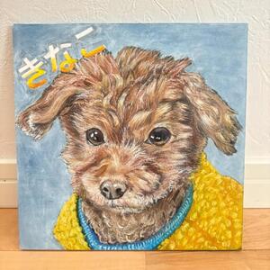 チョークアート似顔絵（20×20ｃｍ）藍染め　肖像画　記念品
