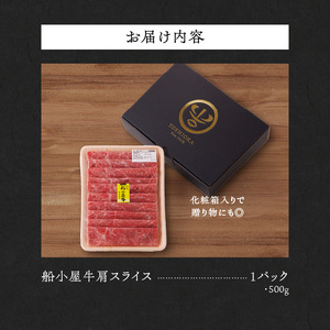 【牛肉】 筑後 船小屋牛 肩スライス【500g】_国産牛 肩 スライス 500g 1パック 船小屋牛 牛肩スライス ジューシー ほど良い脂 味わい深い 上質 旨味 冷凍 牛肉 肉 すき焼き うす切り お取り寄せ お取り寄せグルメ 福岡県 久留米市 送料無料 〔Ab030〕