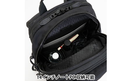 yezoLABO Momonga ユーティリティバックパック L No.8800477 ファッション 小物 かばん リュック 黒 通勤 通学 社会人 学生 出張 PCが入る ファイル収納 エキスパンド機能 日本製 国産 北海道