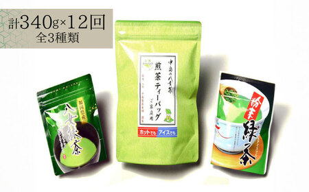【全12回定期便】福岡銘茶 八女茶 ティーバッグ付 急須要らずのお手軽セット（便利なチャック付） [ABCJ128] 