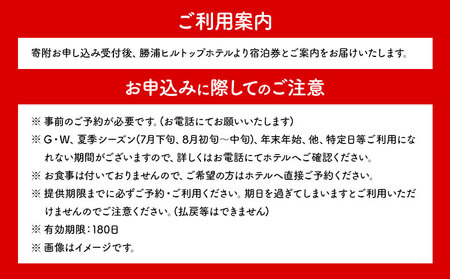 勝浦ヒルトップホテル 宿泊券  食事なし 平日 1組4名様 勝浦ヒルトップホテル《30日以内に出荷予定(土日祝除く)》【配送不可地域：離島】