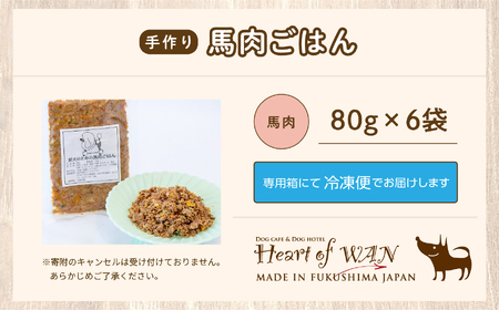 ドッグフード 愛犬ごはん 馬肉 6食セット 犬 ペットフード【株式会社ハートオブワン】