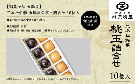 羊羹 玉嶋屋の桃玉詰め合わせ 10個入り ようかん【株式会社玉嶋屋】