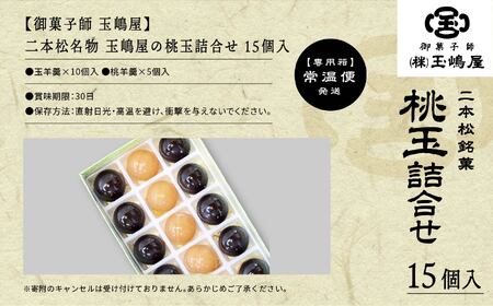 羊羹 玉嶋屋の桃玉詰め合わせ 15個入り ようかん【株式会社玉嶋屋】