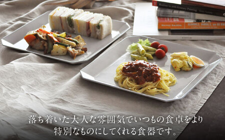 【美濃焼】DesPres-デプレ- 八角 プレートL WHITE 2枚セット｜食器 皿 食器セット お皿セット ワンプレート ランチプレート 美濃焼 インテリア おしゃれ 陶器 パスタ サラダ パスタ皿 国産 アンティーク風 くすみ【丸新製陶】[MAM005]