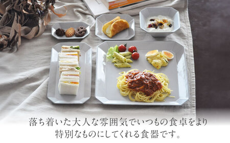 【美濃焼】DesPres-デプレ- 八角シリーズ WHITE 5点セット｜食器 食器セット お皿 皿 ワンプレート ランチプレート 美濃焼 セット ケーキ ソーサー 中皿 さら おしゃれ キッチン用品 洋食器【丸新製陶】[MAM013]
