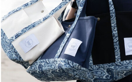 デニム 「デニム抜染（ばっせん）トートバッグ」＜ブラック＞  [BADS020]