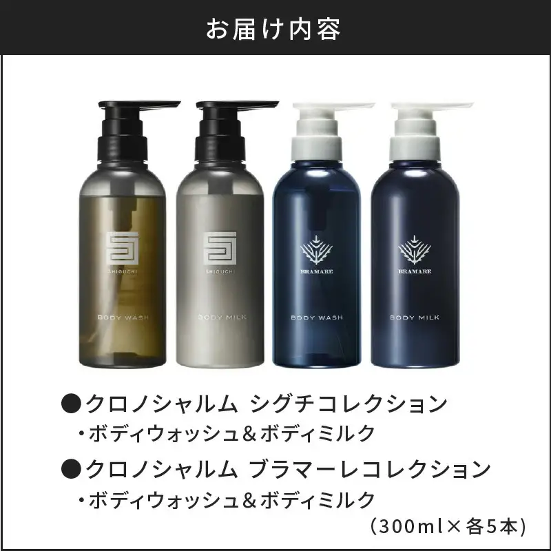 【合計20本】リノ クロノシャルム SC・BC ボディウォッシュ＆ボディミルク 300ml×各5本_Y043-0066
