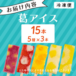 葛アイス 15本セット 溶けないアイス 葛アイスバー 産地直送 フルーツアイス アイス詰め合わせ 低カロリーアイス ヘルシーアイス スイーツ ギフト F07_02