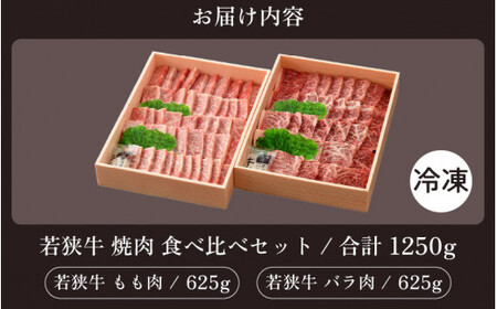 [051-e001]  「若狭牛 バラ & もも 焼肉」 食べ比べセット！ 計1250g