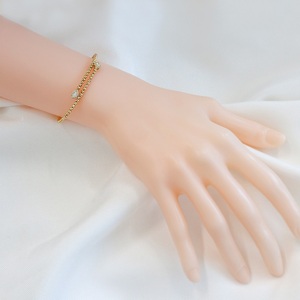 甲府市発 ダイヤモンド ブレスレット K18 0.4ct 形状記憶 [PB-0095-1YGm]